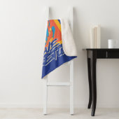 Blue Beetle Scarab Talavera Graphic Sherpa Deken (In situ)