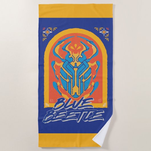 Blue Beetle Scarab Talavera Graphic Strandlaken (Voorkant)