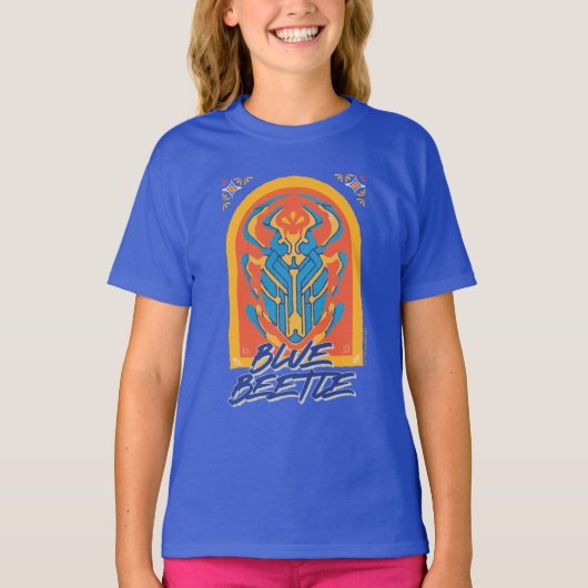 Blue Beetle Scarab Talavera Graphic T-shirt (Voorkant)