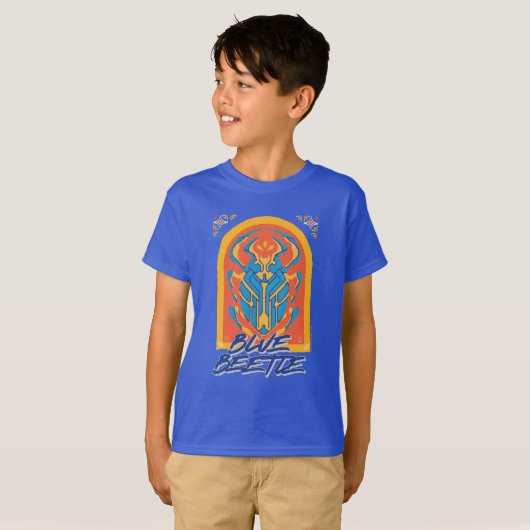 Blue Beetle Scarab Talavera Graphic T-shirt (Voorkant volledig)