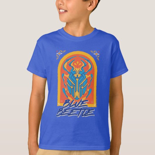 Blue Beetle Scarab Talavera Graphic T-shirt (Voorkant)
