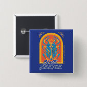 Blue Beetle Scarab Talavera Graphic Vierkante Button 5,1 Cm (Voorkant /achterkant)
