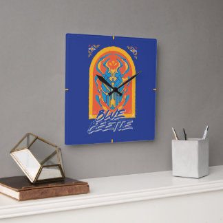 Blue Beetle Scarab Talavera Graphic Vierkante Klok