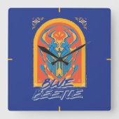 Blue Beetle Scarab Talavera Graphic Vierkante Klok (Voorkant)