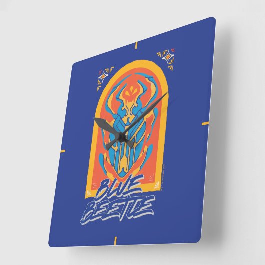 Blue Beetle Scarab Talavera Graphic Vierkante Klok (Hoek)