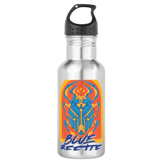 Blue Beetle Scarab Talavera Graphic Waterfles (Voorkant)