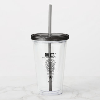 Blue Beetle Scarab Tech Graphic Acryl Drinkbeker