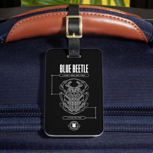 Blue Beetle Scarab Tech Graphic Bagagelabel (Voorkant Insitu 2)