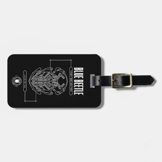 Blue Beetle Scarab Tech Graphic Bagagelabel (Voorkant horizontaal)