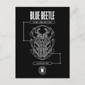 Blue Beetle Scarab Tech Graphic Briefkaart (Voorkant)