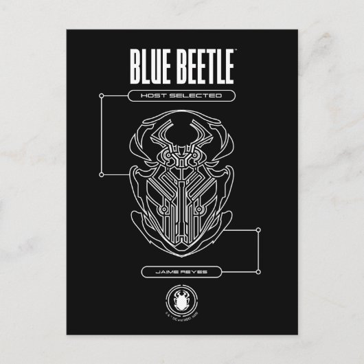 Blue Beetle Scarab Tech Graphic Briefkaart (Voorkant)