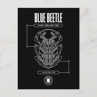 Blue Beetle Scarab Tech Graphic Briefkaart