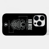 Blue Beetle Scarab Tech Graphic Case-Mate iPhone Case (Achterkant (horizontaal))