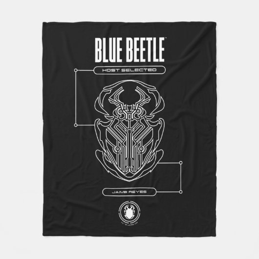Blue Beetle Scarab Tech Graphic Fleece Deken (Voorkant)