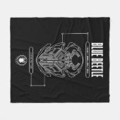 Blue Beetle Scarab Tech Graphic Fleece Deken (Voorkant (Horizontaal))