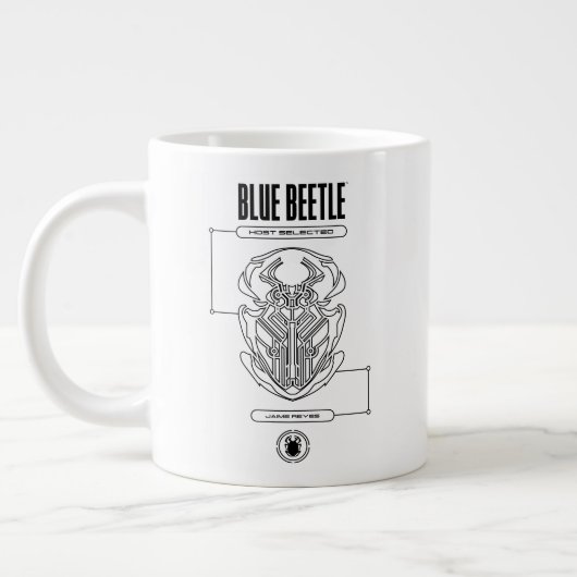 Blue Beetle Scarab Tech Graphic Grote Koffiekop (Links)
