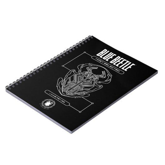 Blue Beetle Scarab Tech Graphic Notitieboek (Linkerzijde)