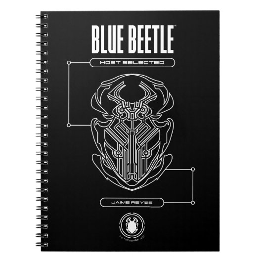 Blue Beetle Scarab Tech Graphic Notitieboek (Voorkant)