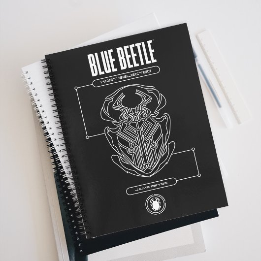 Blue Beetle Scarab Tech Graphic Notitieboek