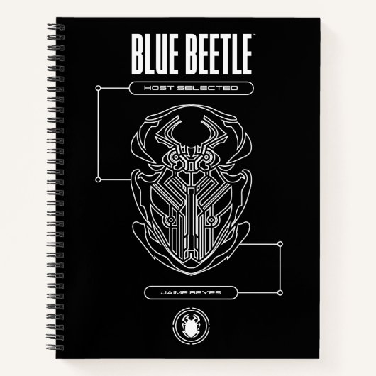 Blue Beetle Scarab Tech Graphic Notitieboek (Voorkant)
