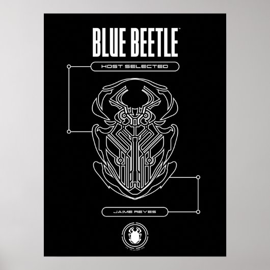 Blue Beetle Scarab Tech Graphic Poster (Voorkant)