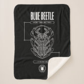 Blue Beetle Scarab Tech Graphic Sherpa Deken (Voorkant)