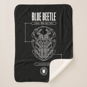 Blue Beetle Scarab Tech Graphic Sherpa Deken