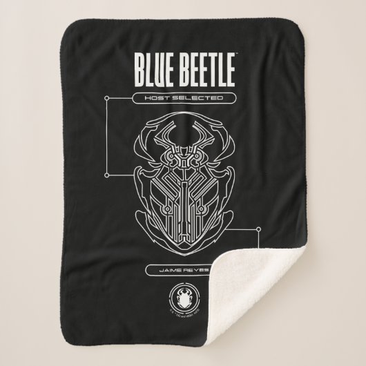 Blue Beetle Scarab Tech Graphic Sherpa Deken (Voorkant)