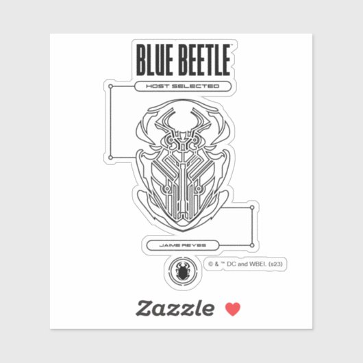 Blue Beetle Scarab Tech Graphic Sticker (Vel)