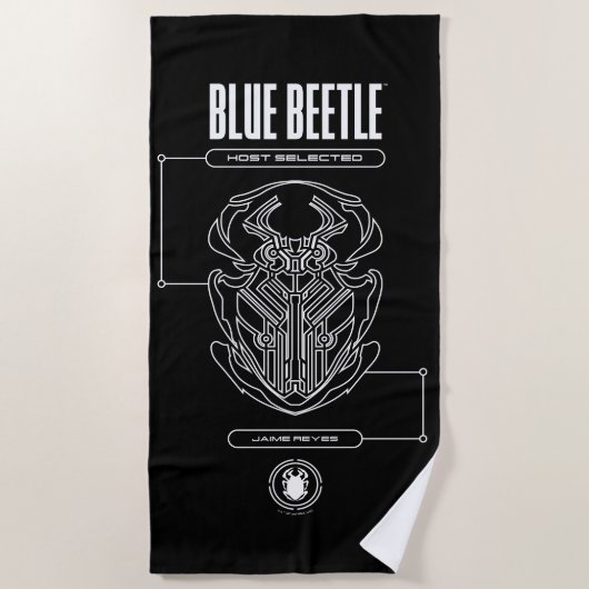 Blue Beetle Scarab Tech Graphic Strandlaken (Voorkant)