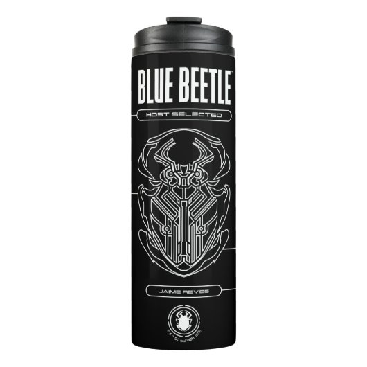 Blue Beetle Scarab Tech Graphic Thermosbeker (Voorkant)