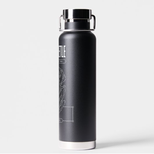 Blue Beetle Scarab Tech Graphic Waterfles (Achterkant)