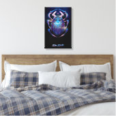 Blue Beetle Scarab Theatrale Poster Canvas Afdruk (Insitu (Slaapkamer))