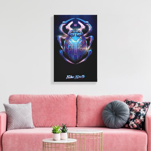 Blue Beetle Scarab Theatrale Poster Canvas Afdruk (Insitu (Woonkamer))