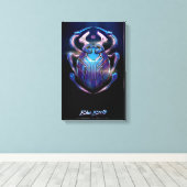Blue Beetle Scarab Theatrale Poster Canvas Afdruk (Insitu (Houten vloer))