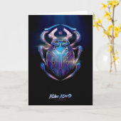 Blue Beetle Scarab Theatrale Poster Kaart (Gele Bloem)