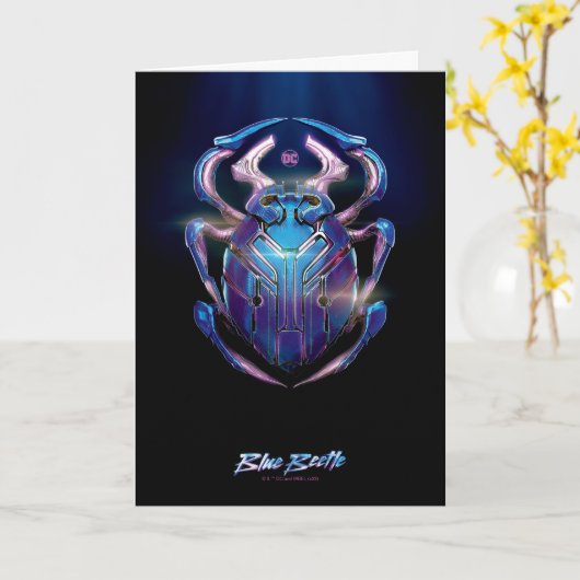 Blue Beetle Scarab Theatrale Poster Kaart (Gele Bloem)