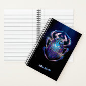 Blue Beetle Scarab Theatrale Poster Notitieboek (Binnen)