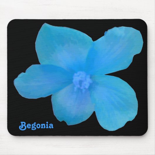 Blue Begonia  Mousepad Muismat (Voorkant)