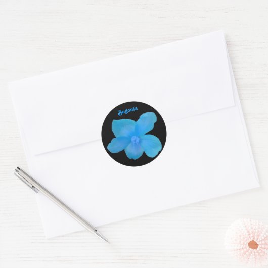 Blue Begonia Sticker (Envelop)