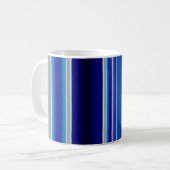 Blue Beige and Lavender Stripes Koffiemok (Voorkant links)