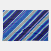 Blue Beige and Lavender Stripes Theedoek (Horizontaal)