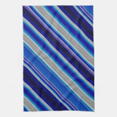 Blue Beige and Lavender Stripes Theedoek (Verticaal)