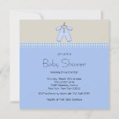 Blue Beige Baby Boy Cloud Baby shower Kaart (Achterkant)