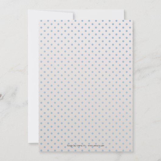 Blue Beige Beer Boy Baby shower Invitation Kaart (Achterkant)