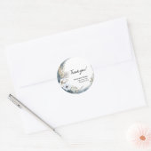 Blue Beige Boho Floral Hartelijk dank Ronde Sticker (Envelop)