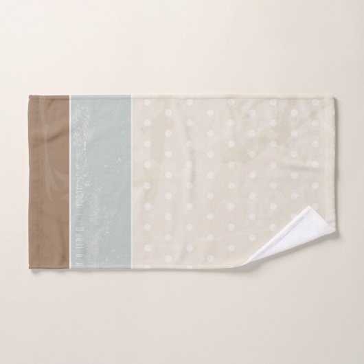 Blue beige Brown Soft Polka Dots Retro Background Bad Handdoek (Handdoek)