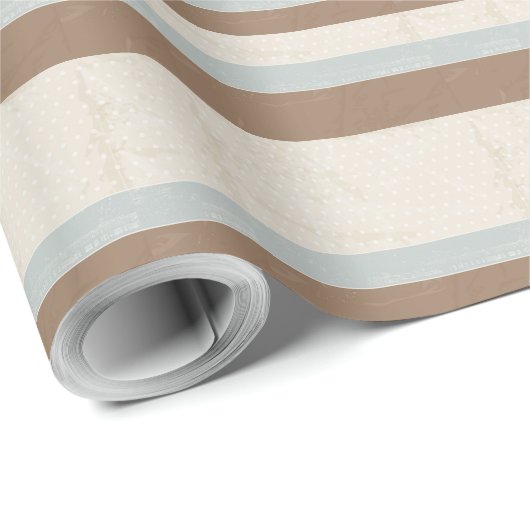 Blue beige Brown Soft Polka Dots Retro Background Cadeaupapier (Rol Hoek)