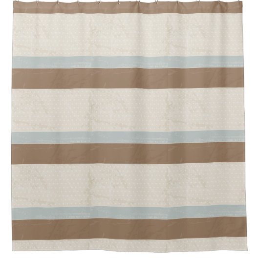 Blue beige Brown Soft Polka Dots Retro Background Douchegordijn (Voorkant)