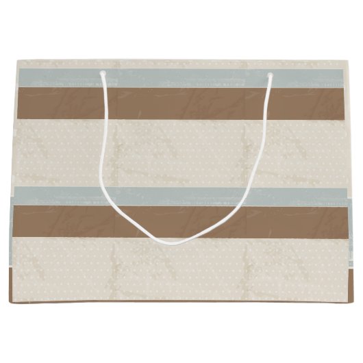 Blue beige Brown Soft Polka Dots Retro Background Groot Cadeauzakje (Voorkant)